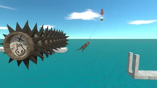 Survival Bungee Jump | Escaping the Wooden Grinder - Animal Revolt Battle Simulator