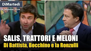 DiMartedì: Salis, Salvini e i trattori: Alessandro di Battista, Bersani, Bocchino e Ronzulli