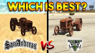 GTA 5 RUSTY TRACTOR VS GTA SAN ANDREAS RUSTY TRACTOR - WHICH IS BEST?