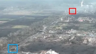 Tank Battle Between Ukraine T-64BV And Russian T-72B