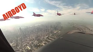 F-35 Demo Team View of Red Arrows Flyover