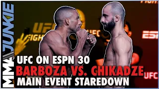 Edson Barboza vs. Giga Chikadze faceoff | UFC on ESPN 30 staredown