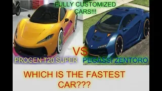 GTA 5-PROGEN T20 VS PEGASSI ZENTORO-WHICH IS THE FASTEST CAR??(drag race)