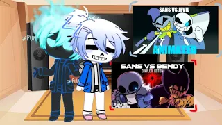 sans au's reagem areact to sans VS jevil and... ||🇧🇷🇺🇸||