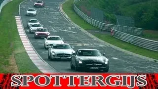 8x Mercedes-Benz SLS AMG in action on the Nürburgring! LOUD sounds!