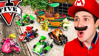 ROBANDO COCHES de MARIO en GTA 5! 👨🍄 (Mods)