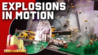 Blowing up the contestant’s ‘Explosion In Motion’ builds | LEGO Masters Australia
