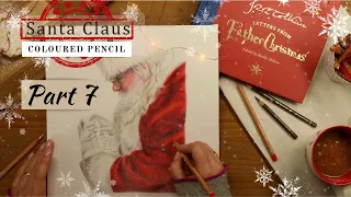 Drawing Santa with Coloured Pencils - PART 7 - CUFF AND GLOVE - Beginner Art Tutorial