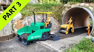 Road modification under the tunnel. RC Scale finisher Voegele, CAT Loader, Scania Truck, Part 3