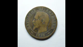 Франция 10 сантимов 1853 год