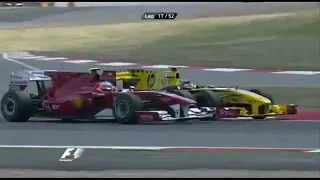 Fernando Alonso overtakes Robert Kubica British GP 2010