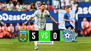 Argentina vs Estonia | 5-0 | Messi 5 Goals | Extended Highlights & Goals