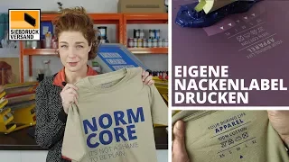 Eigenes Nackenlabel in das T-Shirt drucken - Siebdruck - Textildruck