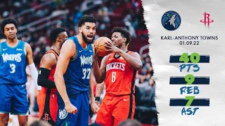 Karl-Anthony Towns Erupts For Season-High 40 Points In Win Against Houston | January 9, 2022