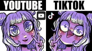 YOUTUBE ARTISTS V.S. TIKTOK ARTISTS [YT Artist Tries Tiktok Art Challenges]