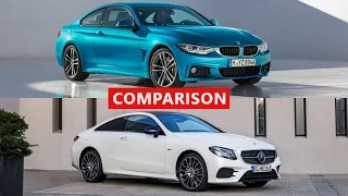 2017 BMW 4 Series Coupe vs 2017 Mercedes-Benz E-Class Coupe Comparison - WALKTHROUGH & TEST DRIVE