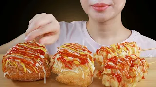 ASMR Korean Cheesy Corn Dogs Eating Sounds | Homemade | ft. Fire Sauce | MINEE EATS