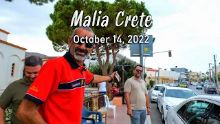 Malia Crete, walking tour 4k, Greece 2022