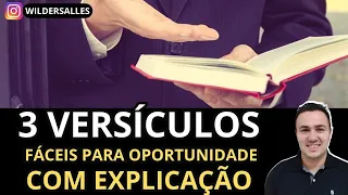 3 VERSICULOS FÁCEIS PARA OPORTUNIDADE COM EXPLICAÇÃO