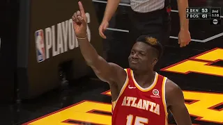 Clint Capela Gets ATL Crowd HYPED With The Dikembe Mutombo Finger Wag After Block On Julius Randle