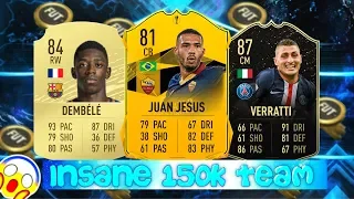 MOST INSANE 150K TEAM FIFA 20!! | FIFA 20 150K SQUAD BUILDER!