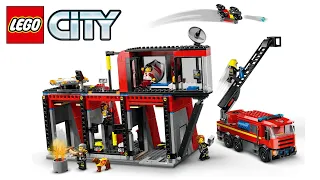 LEGO 60414 City Fire Station with Fire Truck Speed Build Review