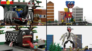 LEGO THOMAS EXE MINI, CARTOON CATS IN TRAIN EATER, HUGGY IN BOXY BOO, CHAINSAW MAN EXE | MOC man