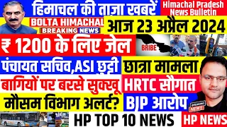 📈 🤗 Himachal News 23 अप्रैल 2024  ताजा खबरें, Today Breaking News 🗞️ |  Bolta Himachal News