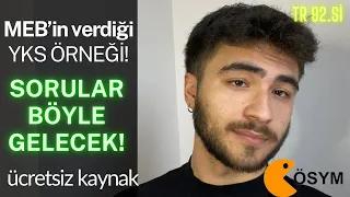 MEB'İN ÜCRETSİZ VERDİĞİ #YKS SORULARI! ÖSYM #tyt #ayt