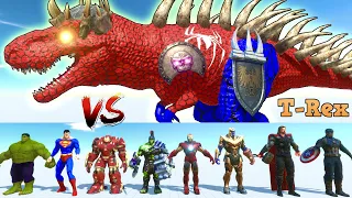 Best REALISTIC T-Rex Attack NEW ZILLA SPIDER VERSE vs TEAM TRANSFORMERS in Prehistoric Mammals