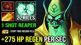 UNLIMITED HP REGEN 1v5 Necrophos Super Tank +275 HP Regen Per Sec with 1 Shot Reaper Dota 2