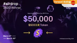 1,000,000,000 $SOCCR tokens ~$50,000, Meta Soccer City $SOCCR Airdrop