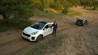 KIA Sportage, Duster, BT50, Grand Cherokee против песчаной горки