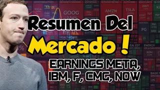 Earnings de META, IBM, CMG, NOW, F! Reacción del Mercado! Resumen del Mercado