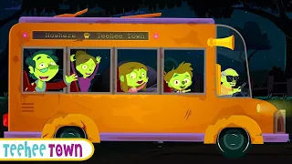 Midnight Magic Five Crazy Zombies Riding On A Bus Song | Spooky Scary Rhymes By Teehee Town