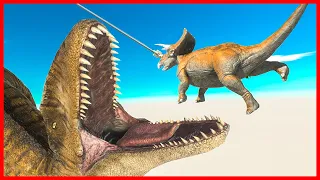 BUNGEE JUMPING INTO CARNIVORES DINOSAURS | ARBS - Animal Revolt Battle Simulator