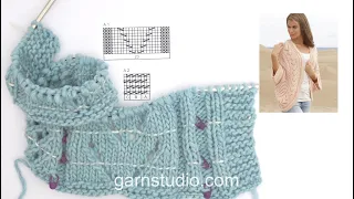 How to knit short rows and pattern in DROPS 154-8