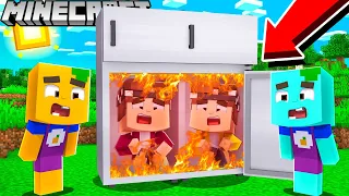 WELCHER ZWILLING ZULETZT +1000°C KÜHLSCHRANK VERLÄSST GEWINNT IN MINECRAFT!