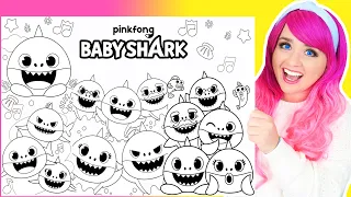 Coloring Baby Shark & Shark Family Pinkfong Coloring Pages | Markers & Crayons