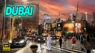 Walk to Dubai Mall from Station - Evening rush -#dubai