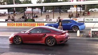 Dodge Demon vs Porsche 911 Turbo, BMW and 392 Charger Drag Races