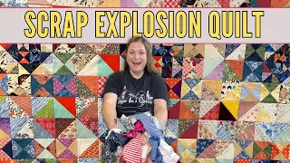 Scrap Explosion Quilt | Use Your Leftover Fabric