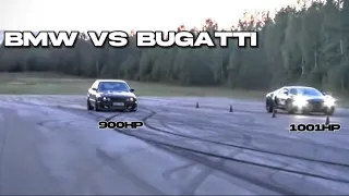 BMW M5 E34 VS BUGATTI VEYRON!!! 900bhp vs 1001bhp