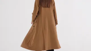 DOUBLE BREASTED WOOL LONG COAT (TFWCT-127-CM)