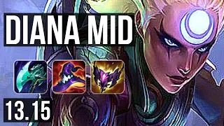 DIANA vs KATA (MID) | 17/1/1, 3.1M mastery, Legendary, 400+ games | NA Master | 13.15