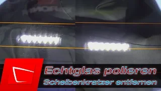 Glas polieren -Kratzer in Echtglasscheibe entfernen - Scheibenwischer Kratzer entfernen