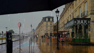 Walking in the Rainy Noon Calm Ambiance Rain Walk Bordeaux 4k France / Journey Compilation June 2020