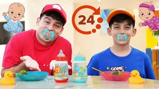 Jason y Alex reto 24 Horas Bebé. Desafíos divertidos para niños