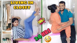 LIVING in CLOSET for 24 Hours | I Build A Hidden SECRET Room in my House 🏠 *Gone Haunted*