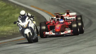 Suzuki Hayabusa 2022 vs F1 Ferrari F2004 at Old Spa